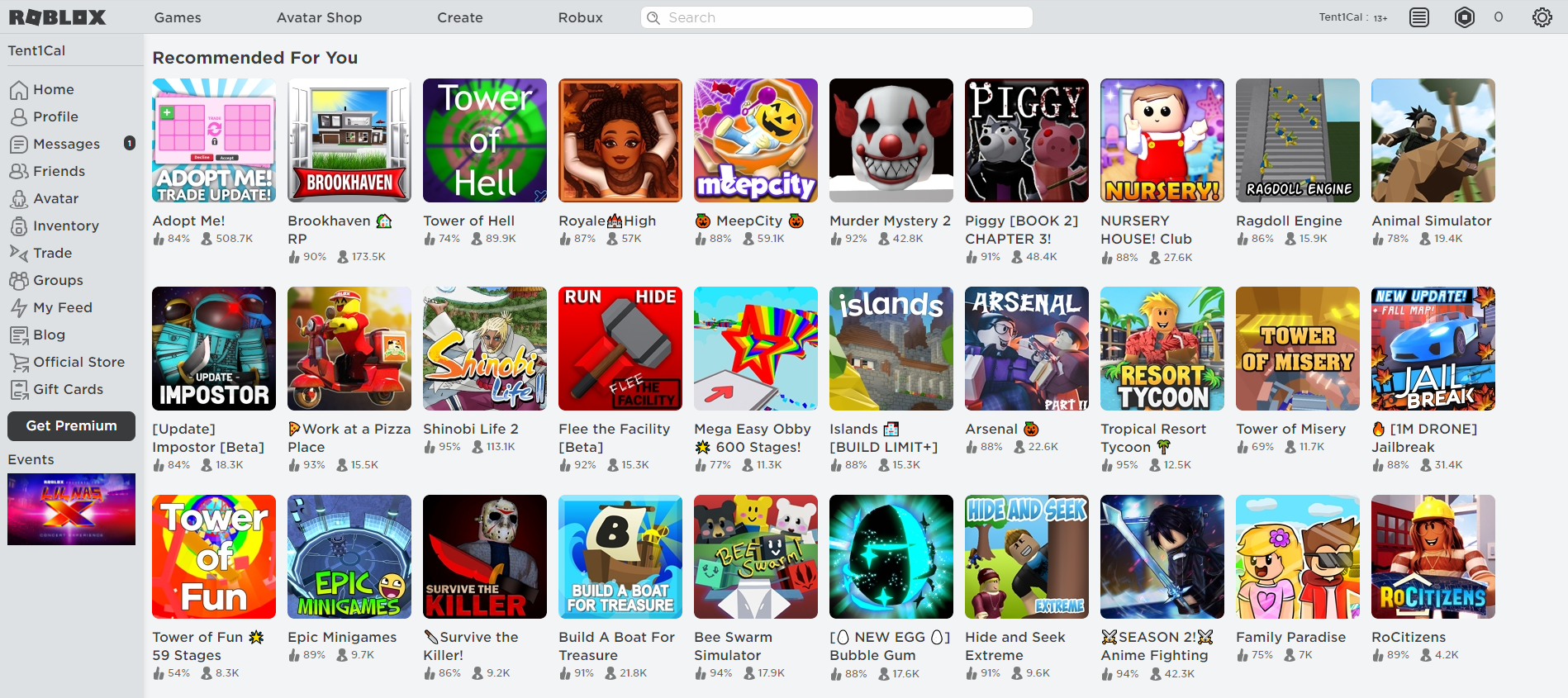 roblox recommended for you