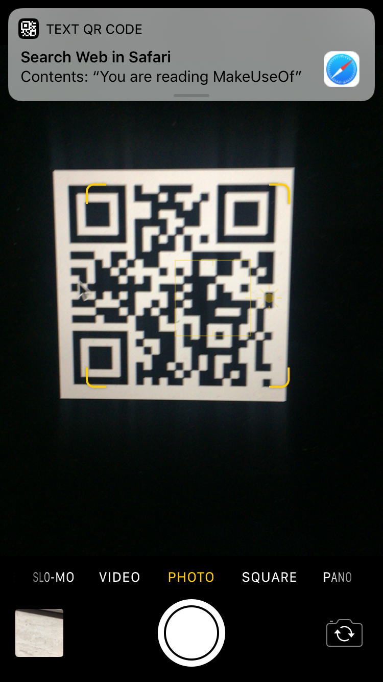Scan a QR code on an iPhone