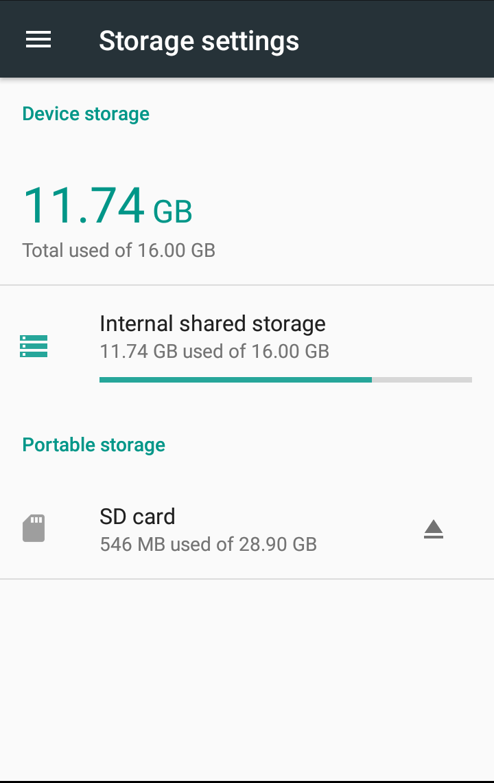 SD card storage