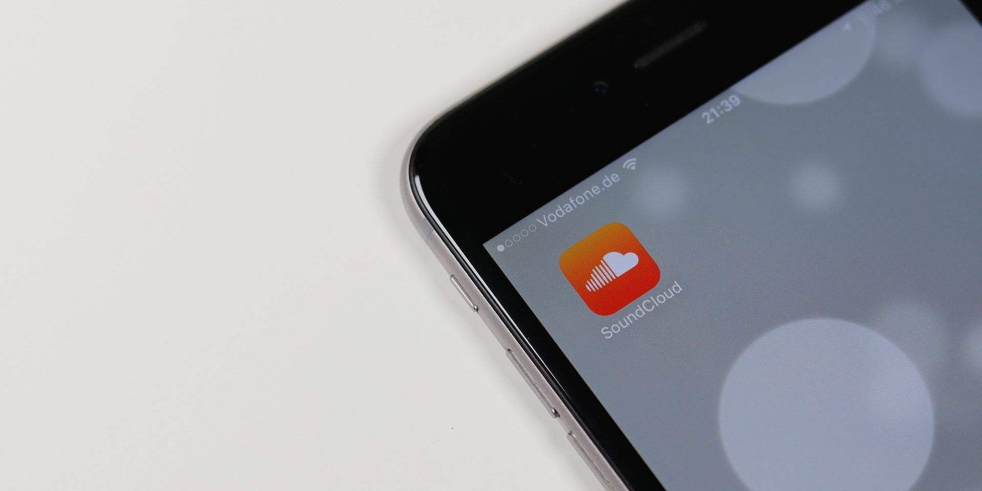 The Soundcloud app on the home screen of an iPhone