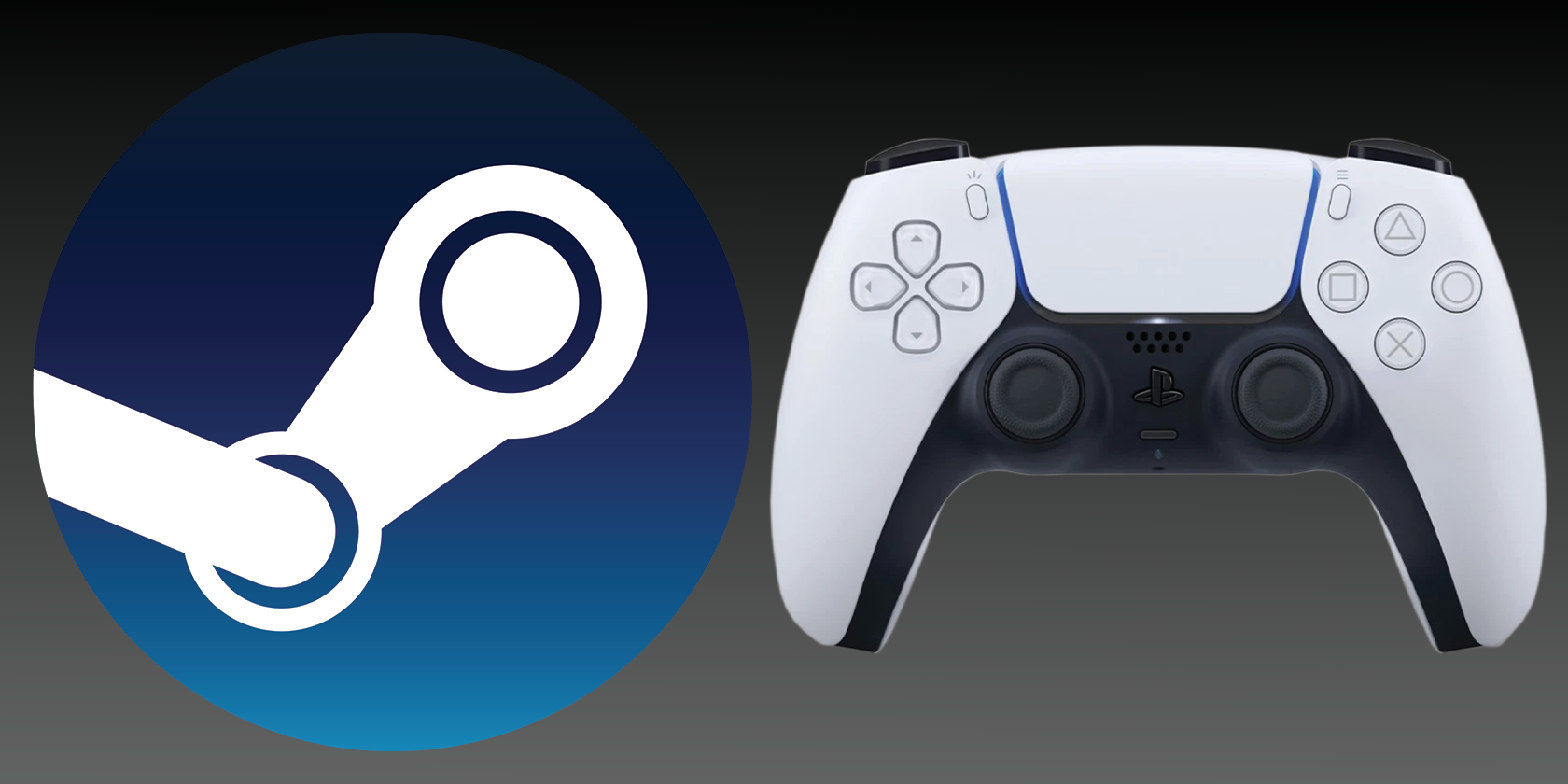 steam logo and dualsense controller