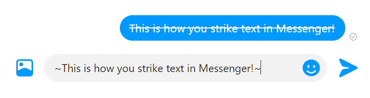 how to strikethrough text in facebook messenger