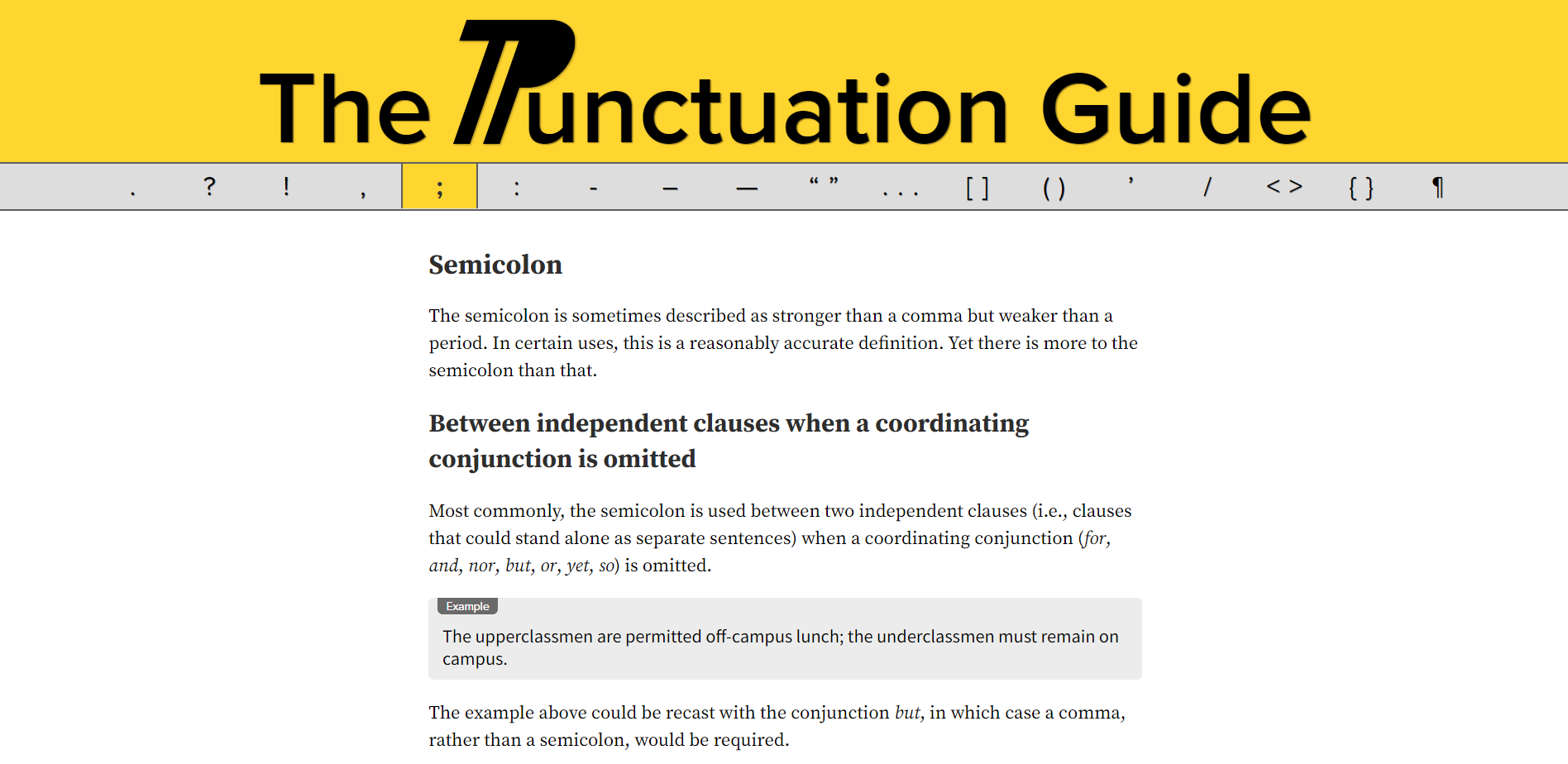 the punctuation guide screenshot