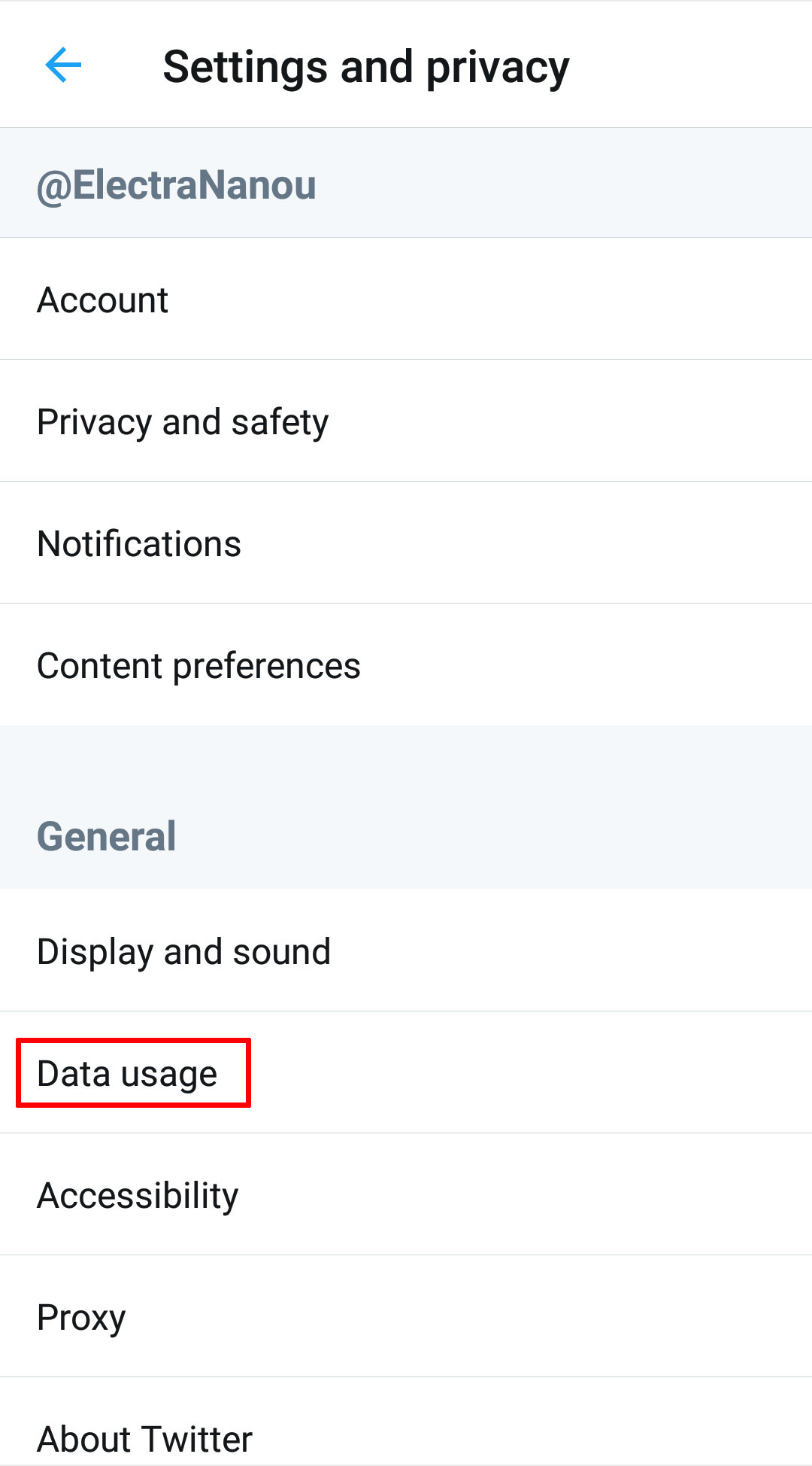 twitter data usage tab