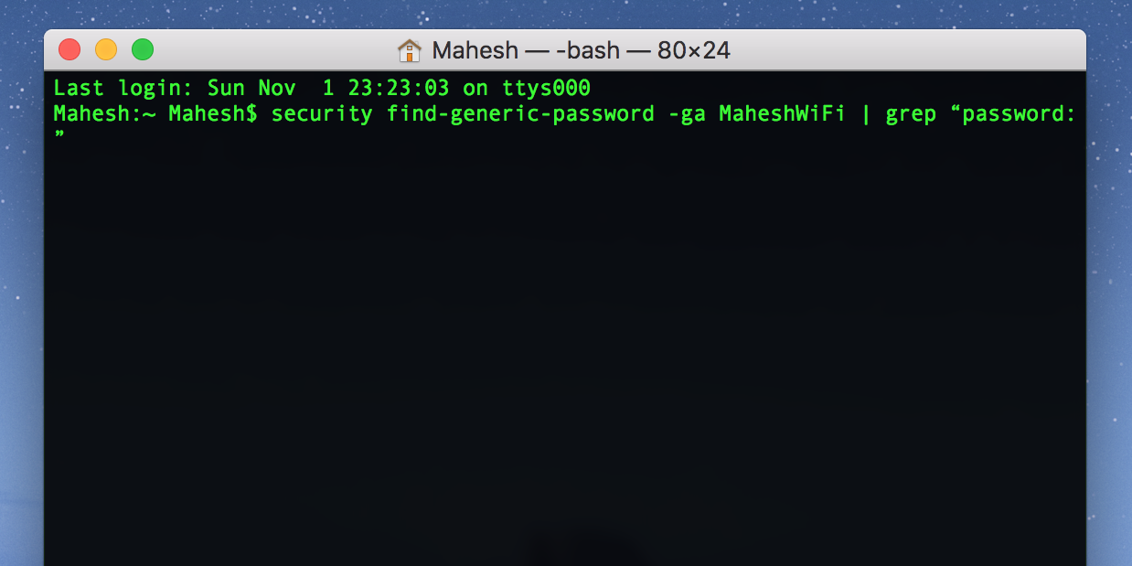 Show a Wi-Fi password using the Terminal on a Mac