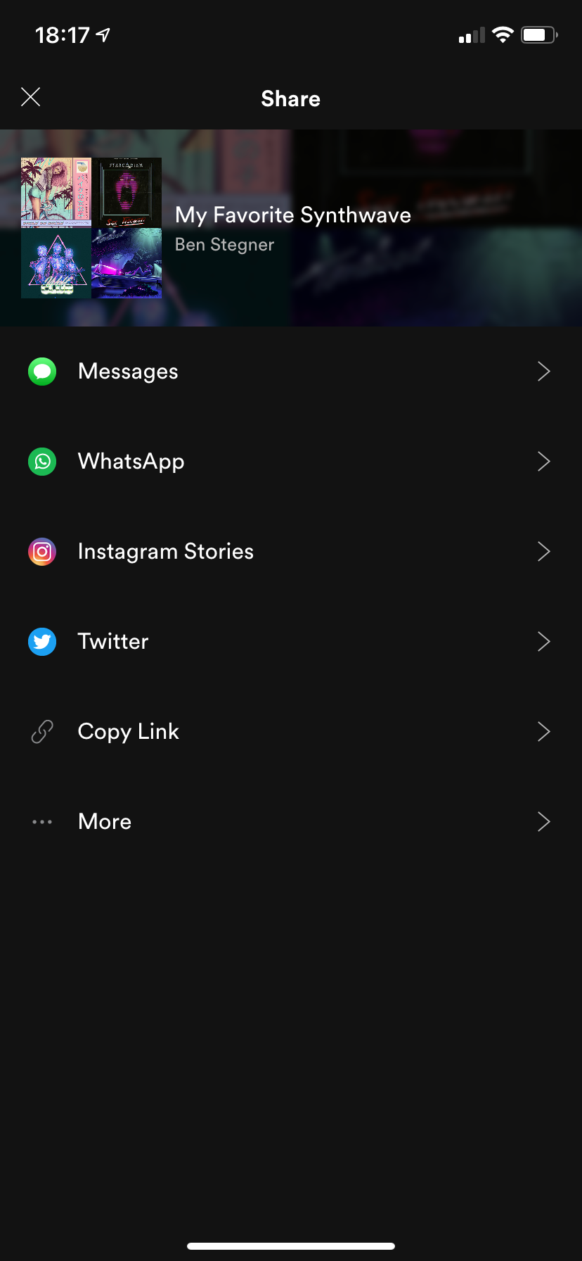 Spotify Sharing Mobile Options