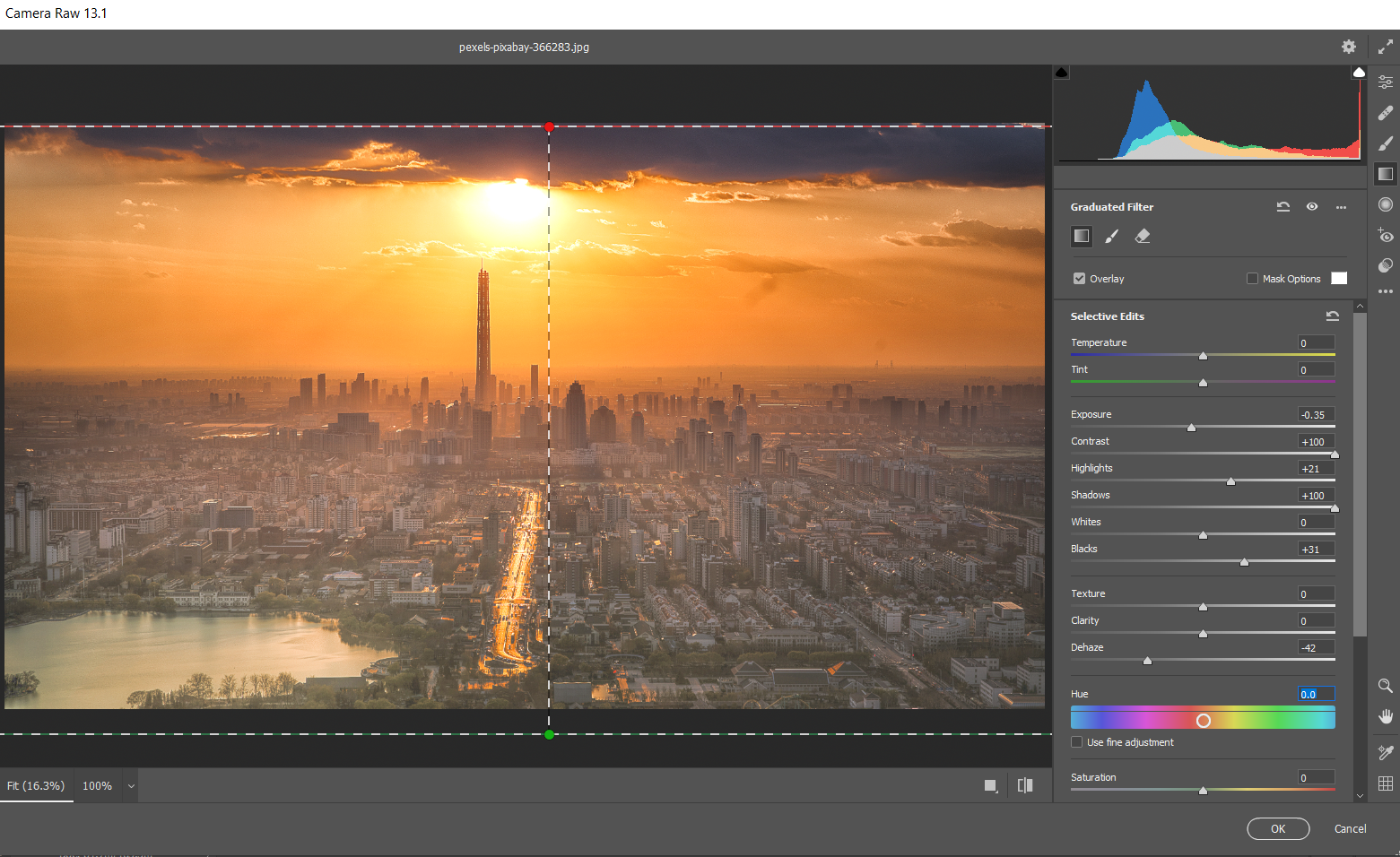 create first graduated filter city