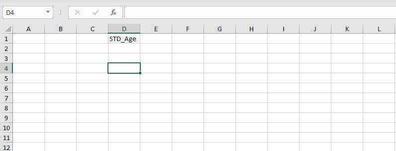 Create a new column for hoding the result in the new sheet