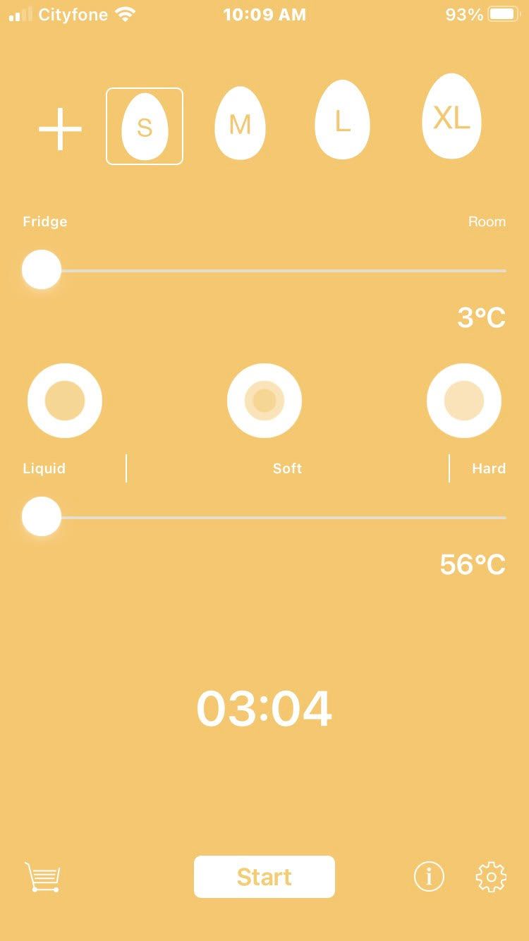 Screenshot from Egg Timer Plus App