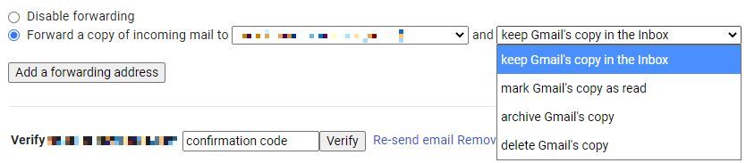Set up forwarding of emails in Gmail.