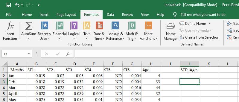 Go to the Excel ribbon and click formulas