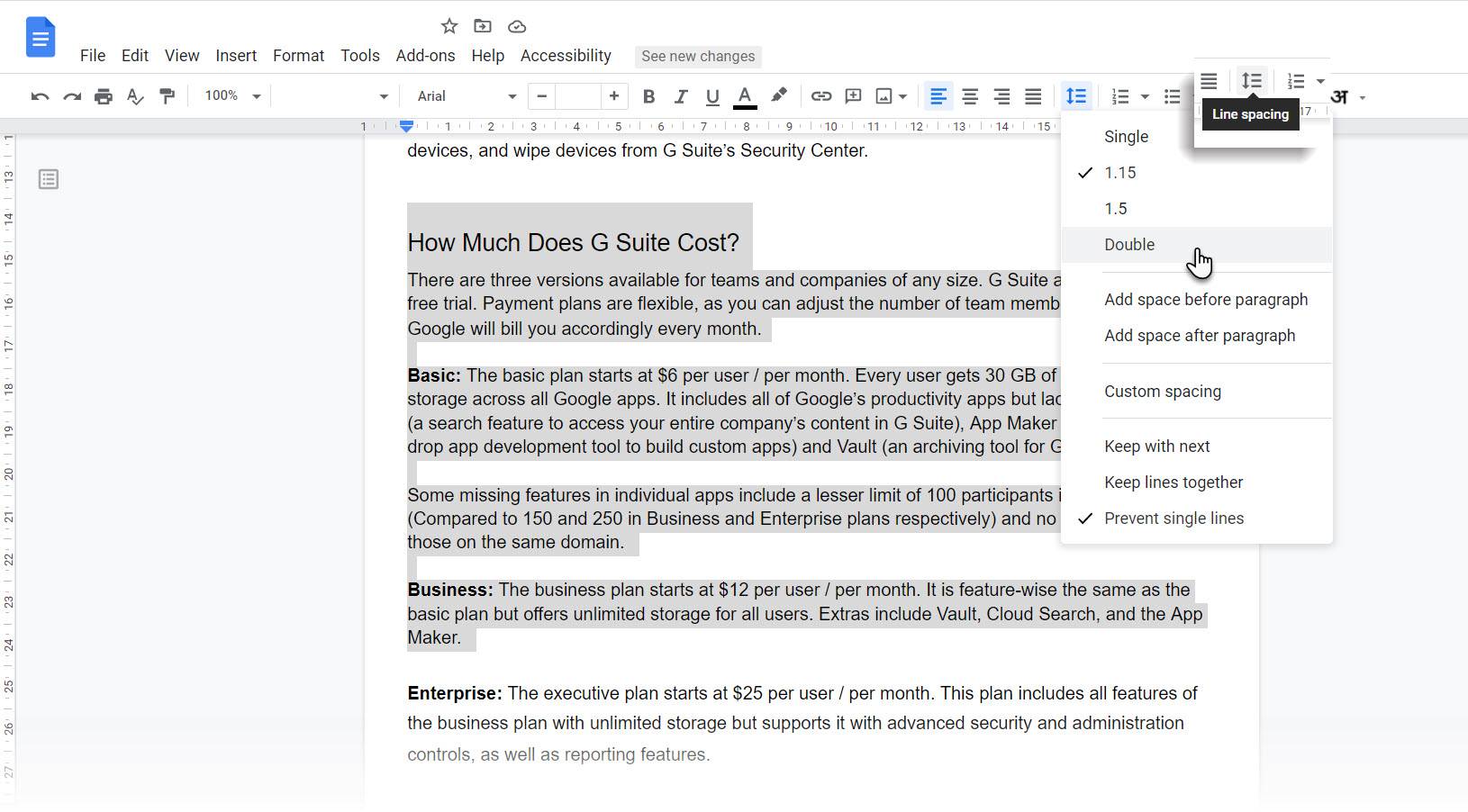 How To Double Space Your Text On Google Docs How To Double Space Your Text On Google Docs
