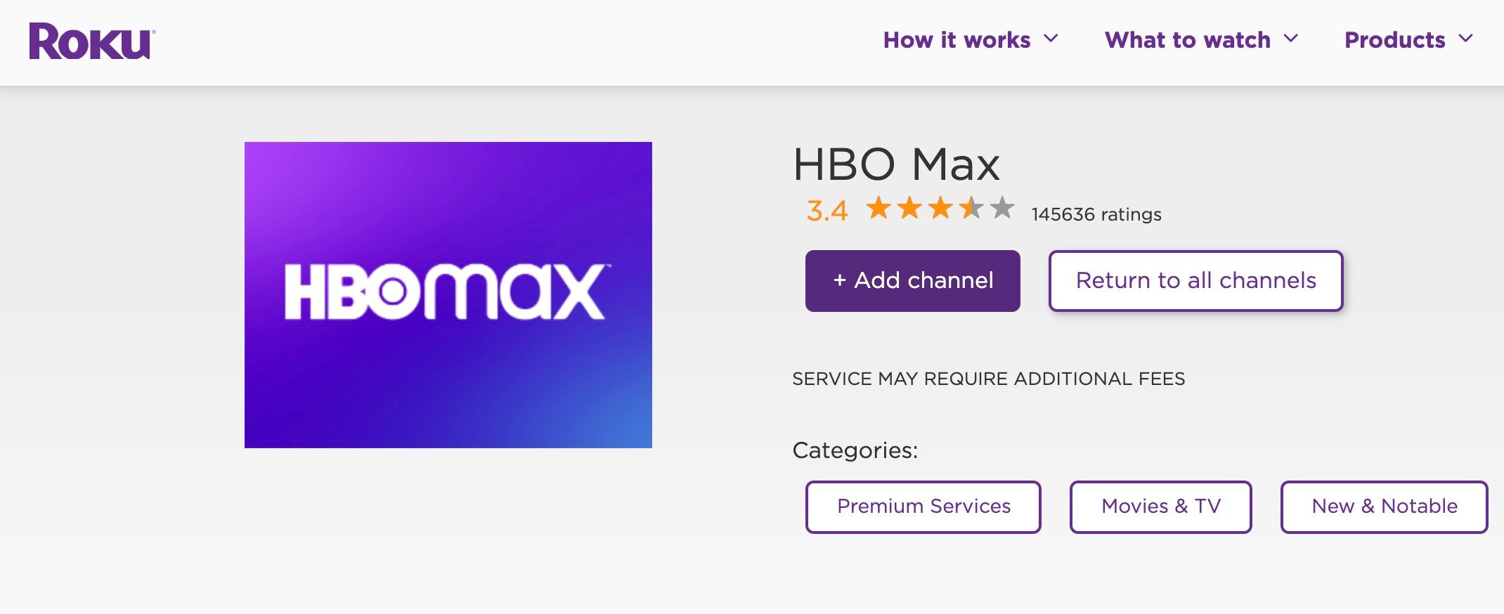 HBO Max app for Roku devices