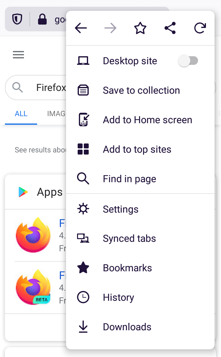 sharing a tab on firefox mobile