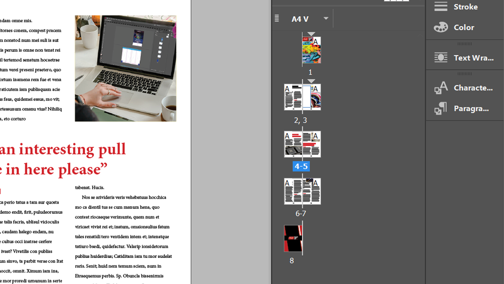 Indesign default page order