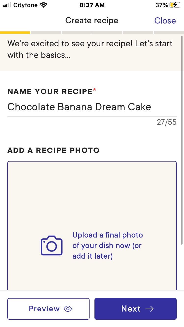 Personal Recipe Screenshot from Kitchen Recipes