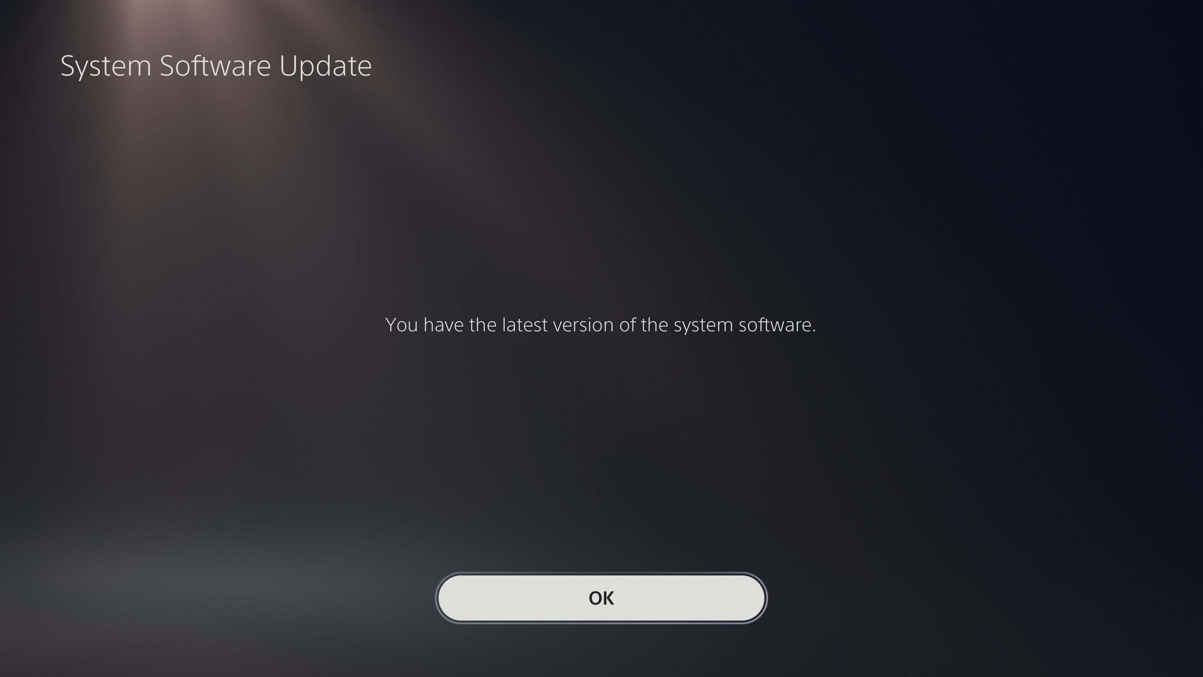 PS5 Latest Software Installed
