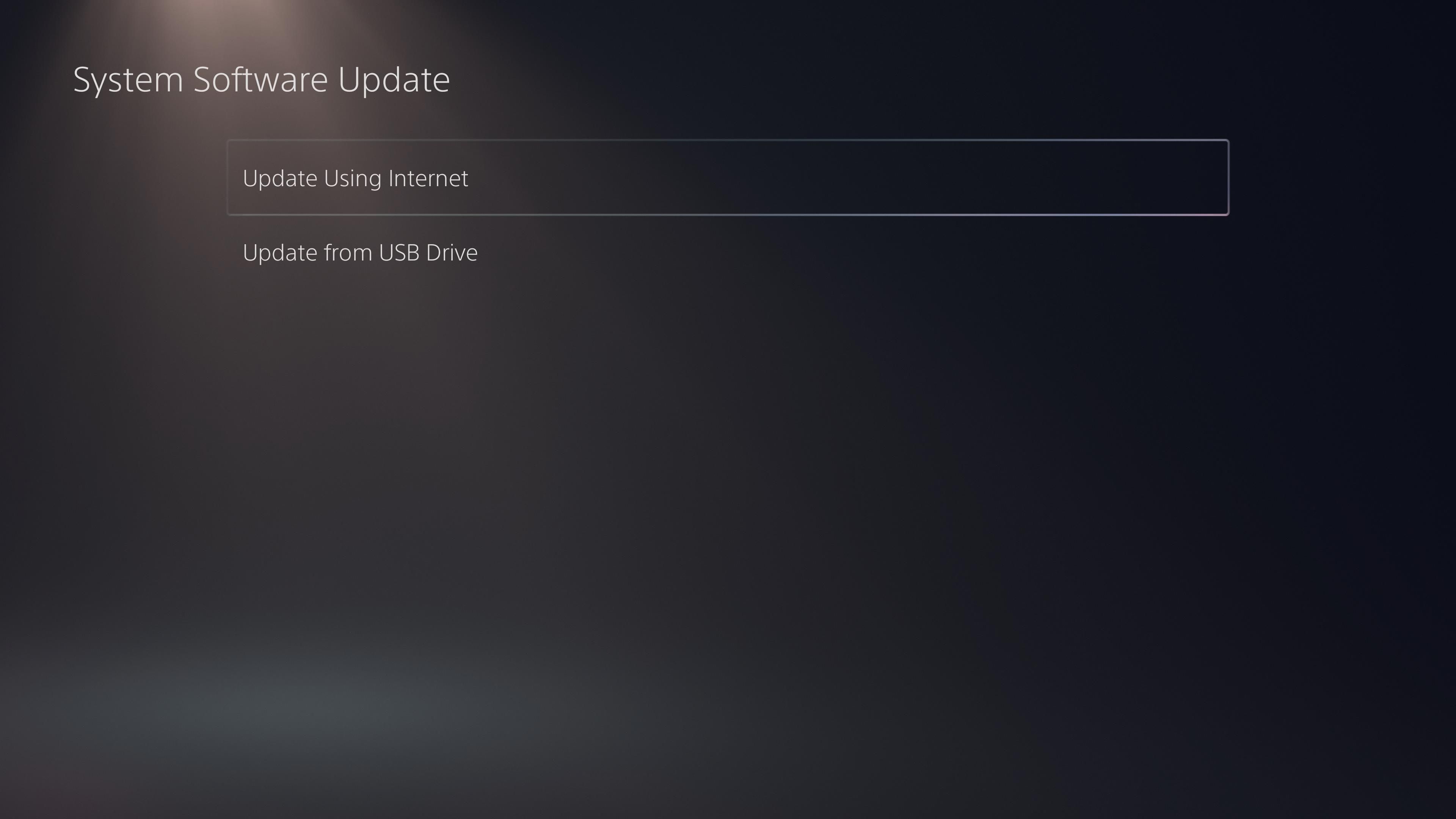 PS5 Update Using Internet