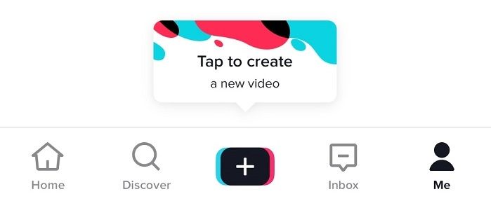 Screenshot TikTok Create a Video