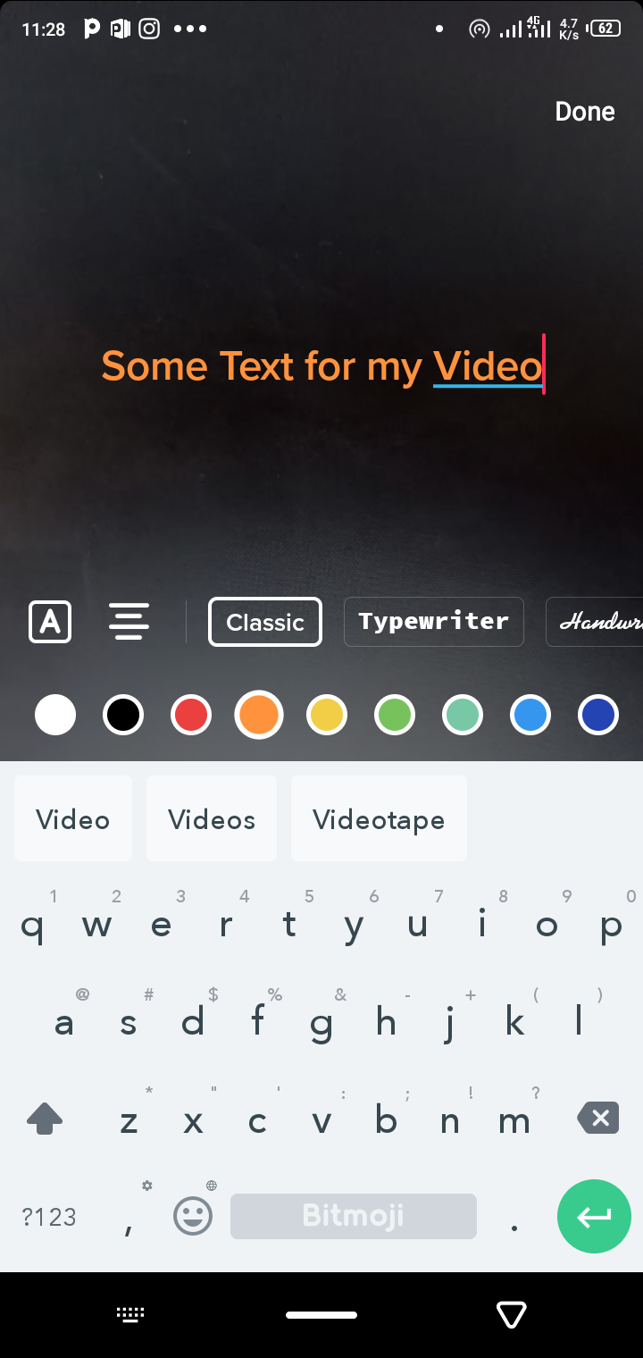 Select a color for your text in tiktok