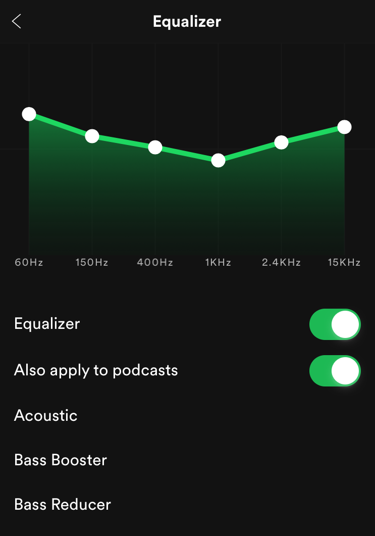 Spotify Equalizer iOS Screenshot