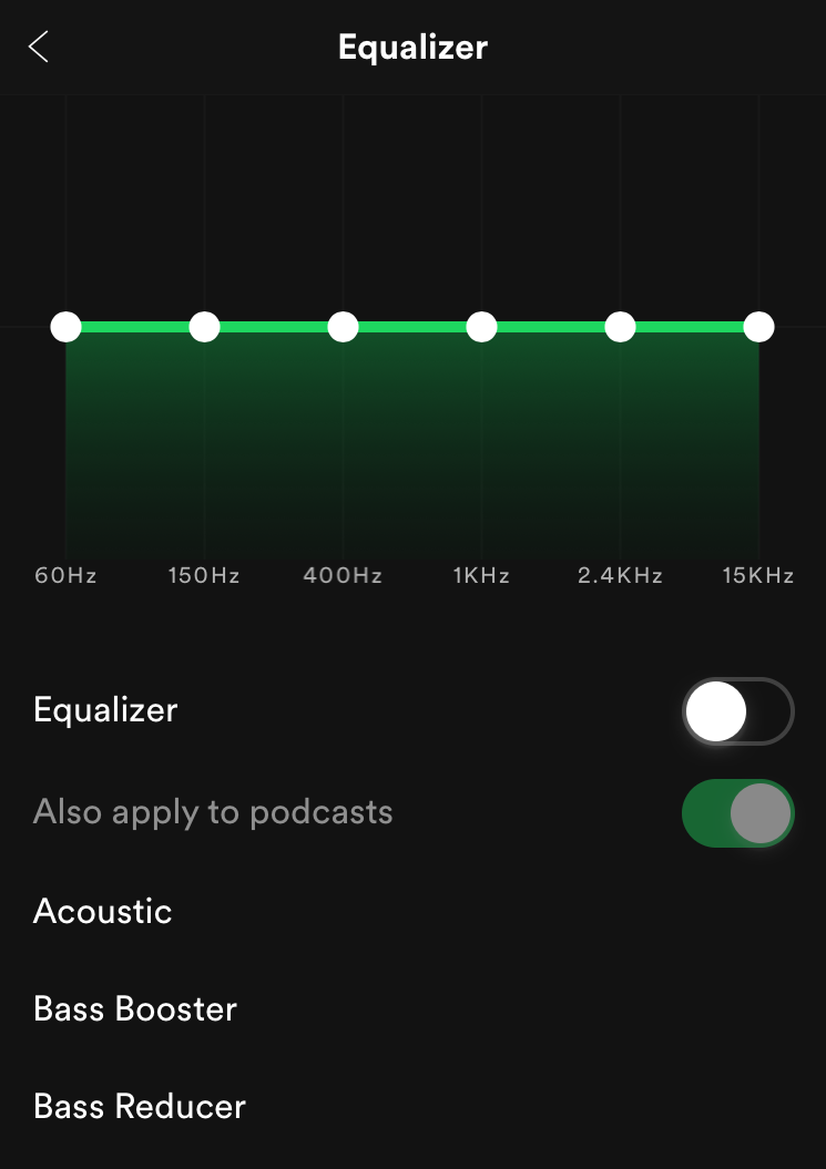 Spotify Equalizer iOS Screenshot