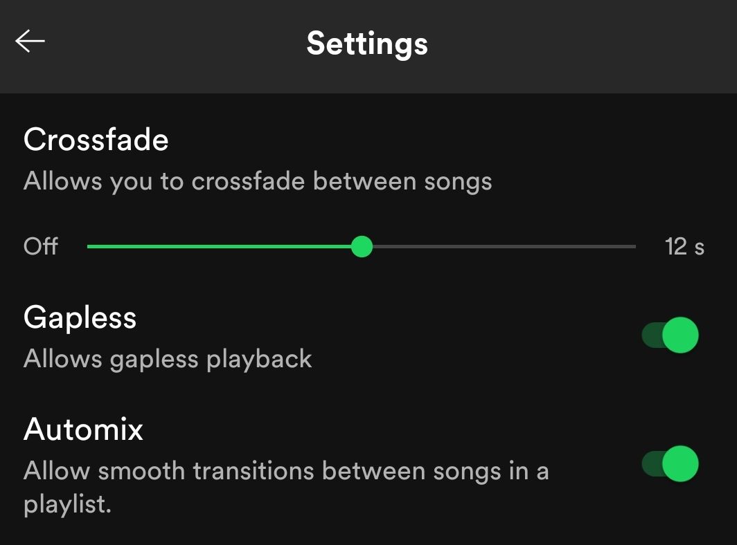 Spotify-Gapless- Setting