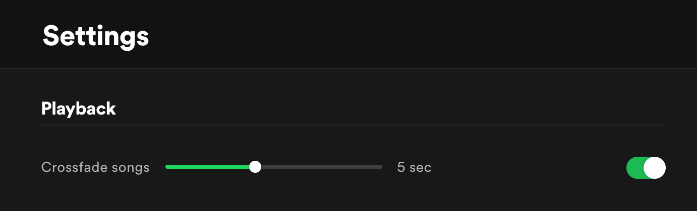 Spotify Crossfade Settings