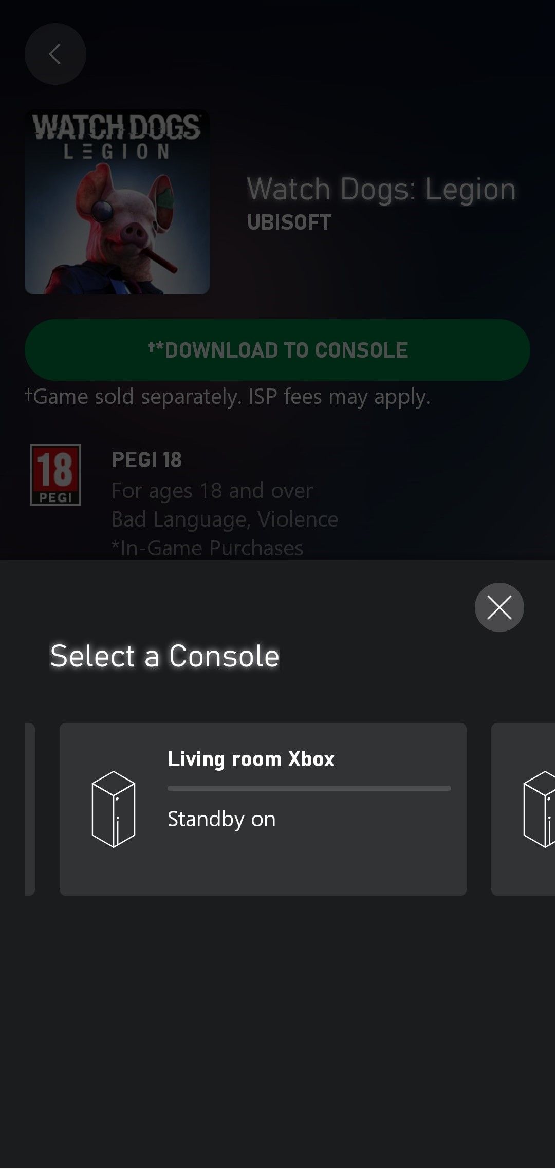 Xbox App Select Console