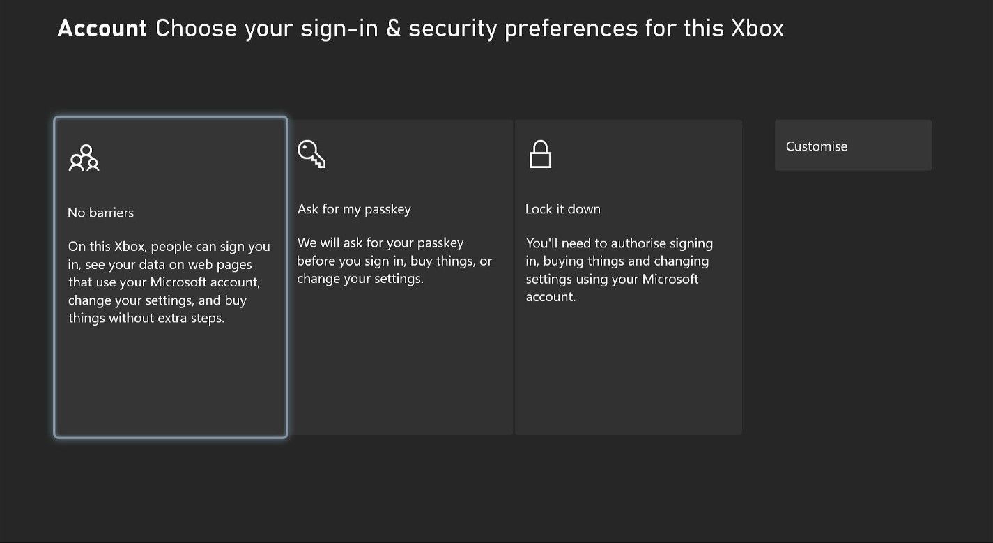 Xbox Sign-in Security and Passkey