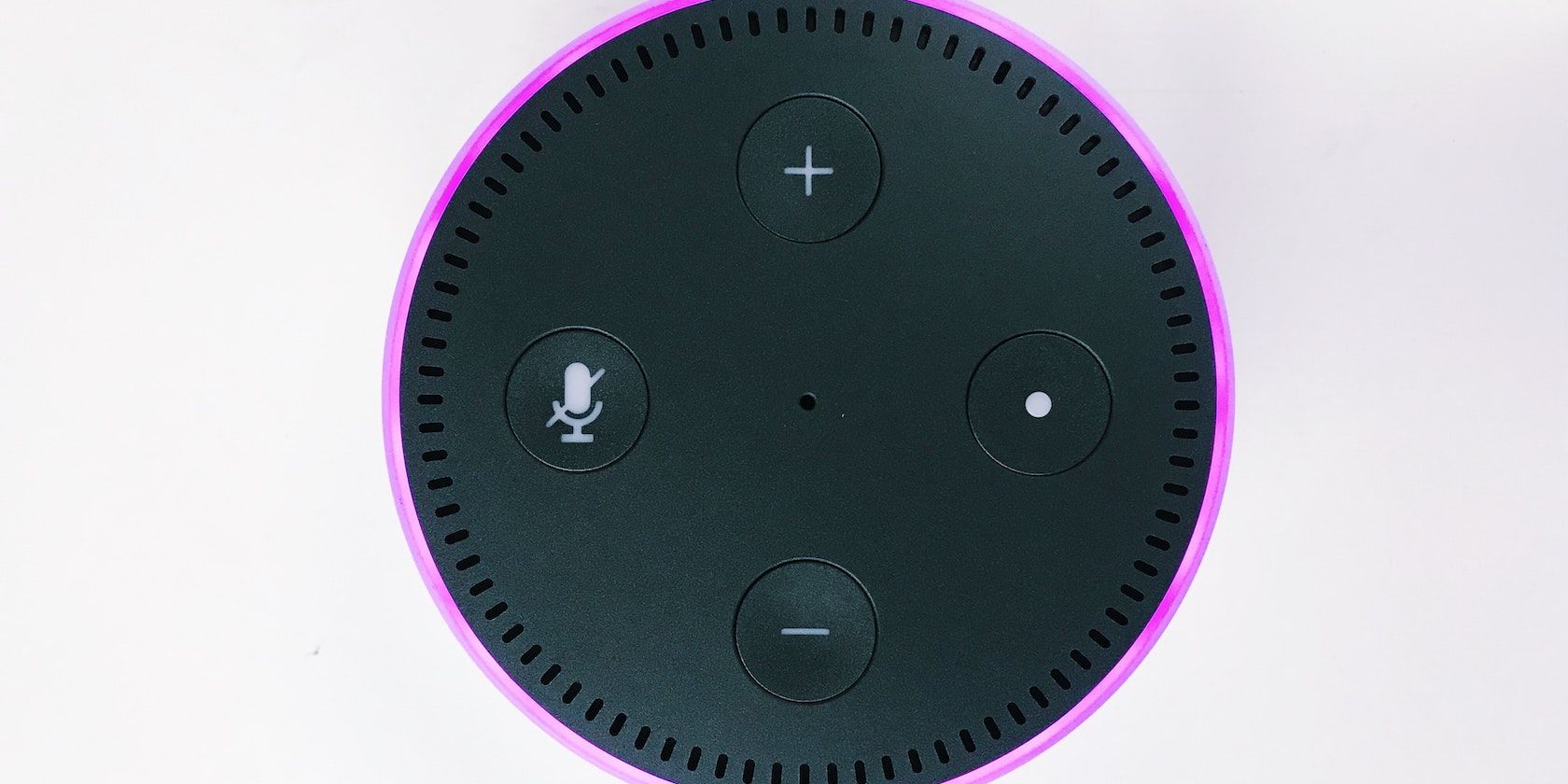 Amazon Echo with purple light