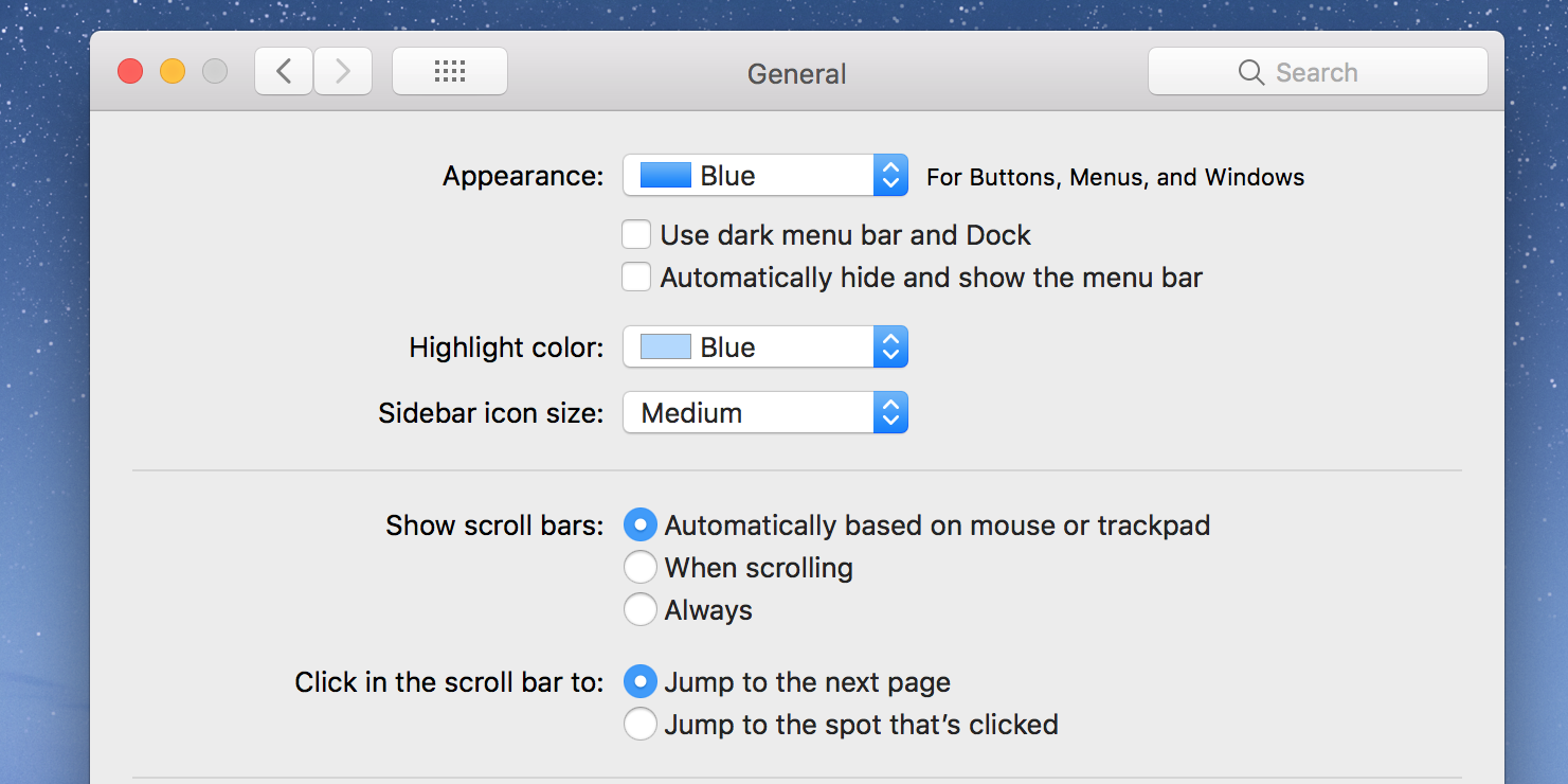 Change Finder's look from System Preferences