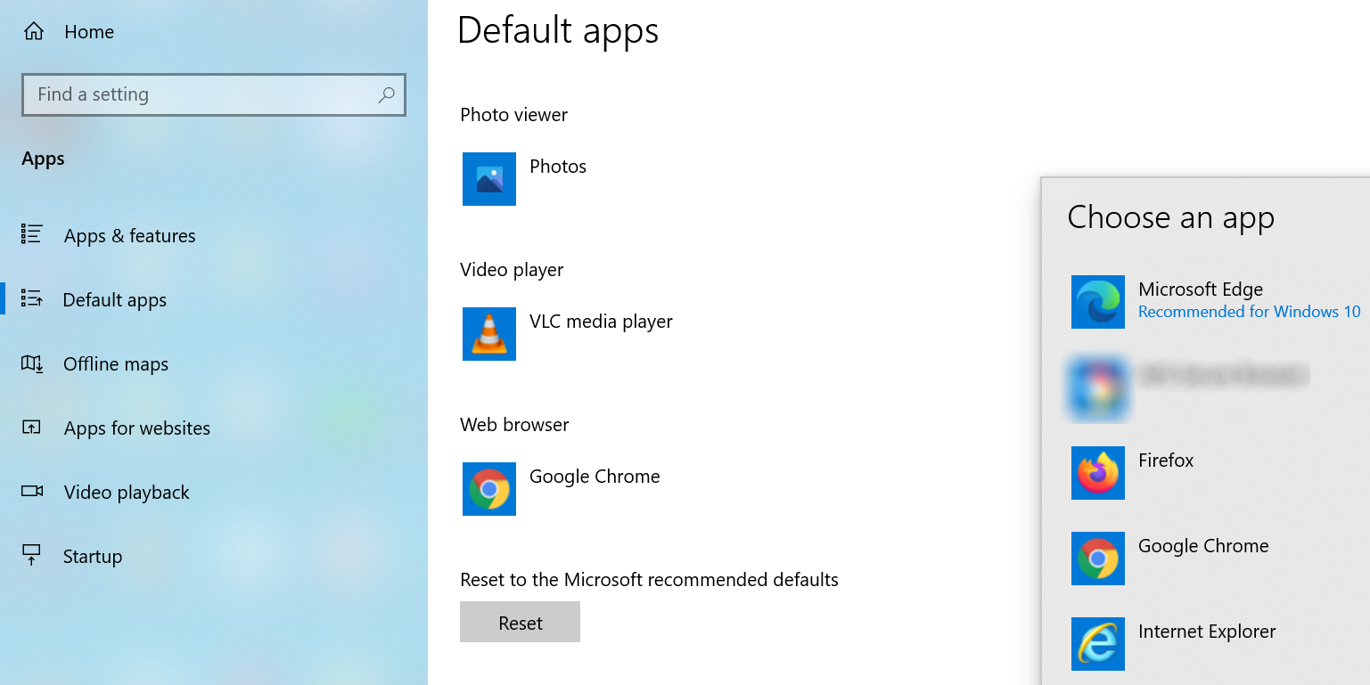Make Chrome your default browser on Windows 10