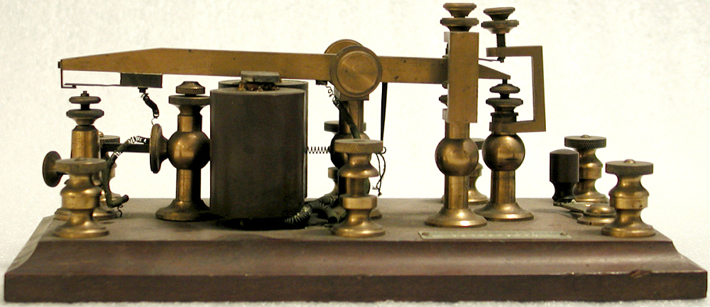 Frontal view of an electrical telegraph