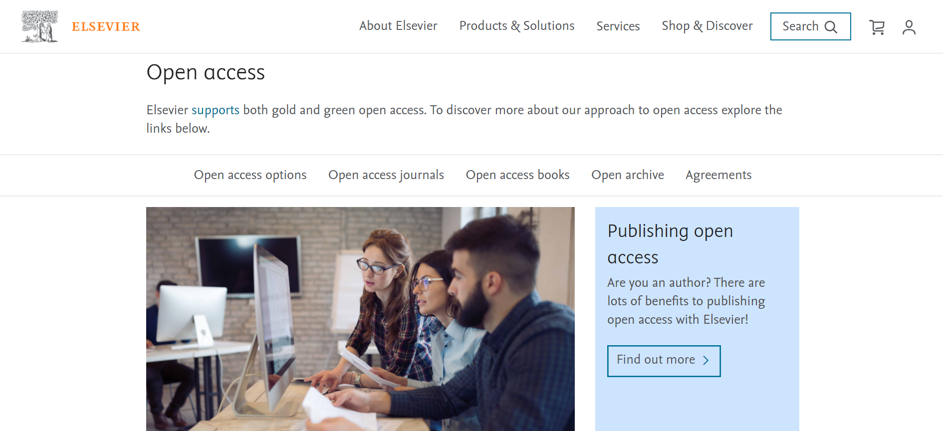 Elsevier open access journals homepage