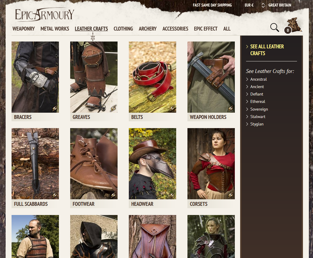 Epic Armoury Online Store for Larp Gear