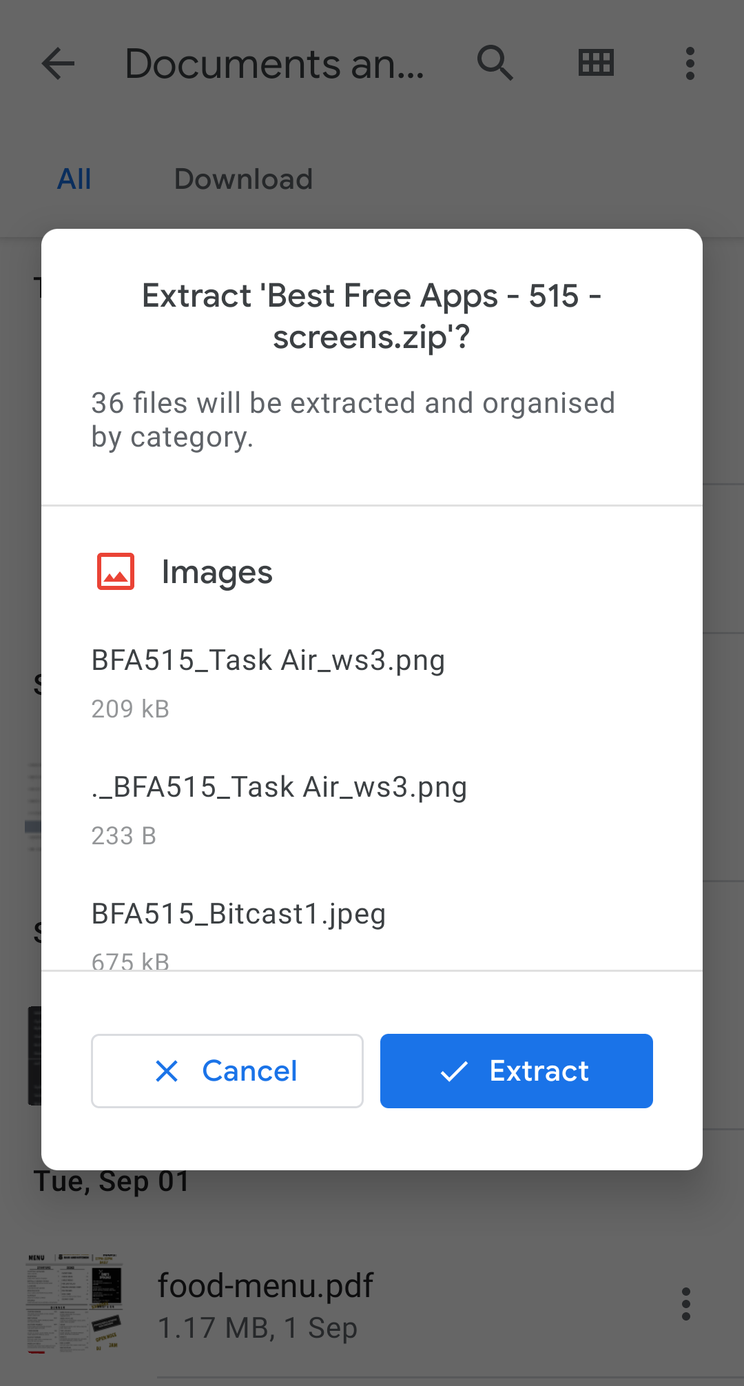 Files by Google Extract