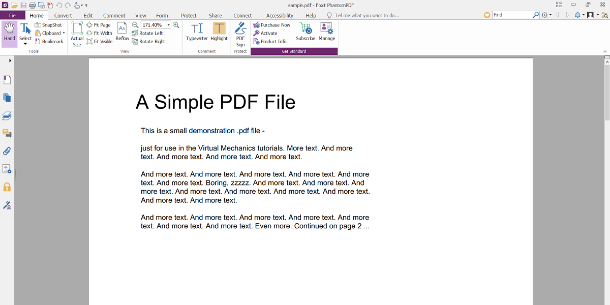 Screenshot of Foxit Phantom PDF
