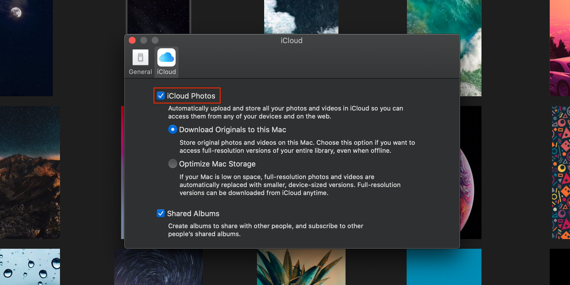 Turning on iCloud Photos on Mac