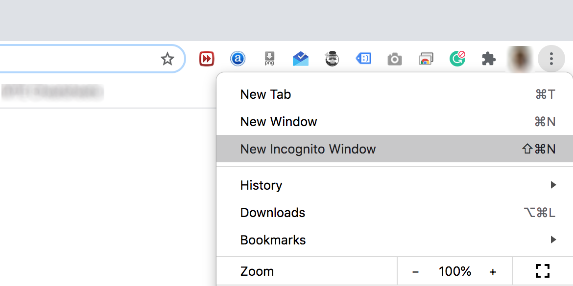 Go incognito in Chrome on Mac