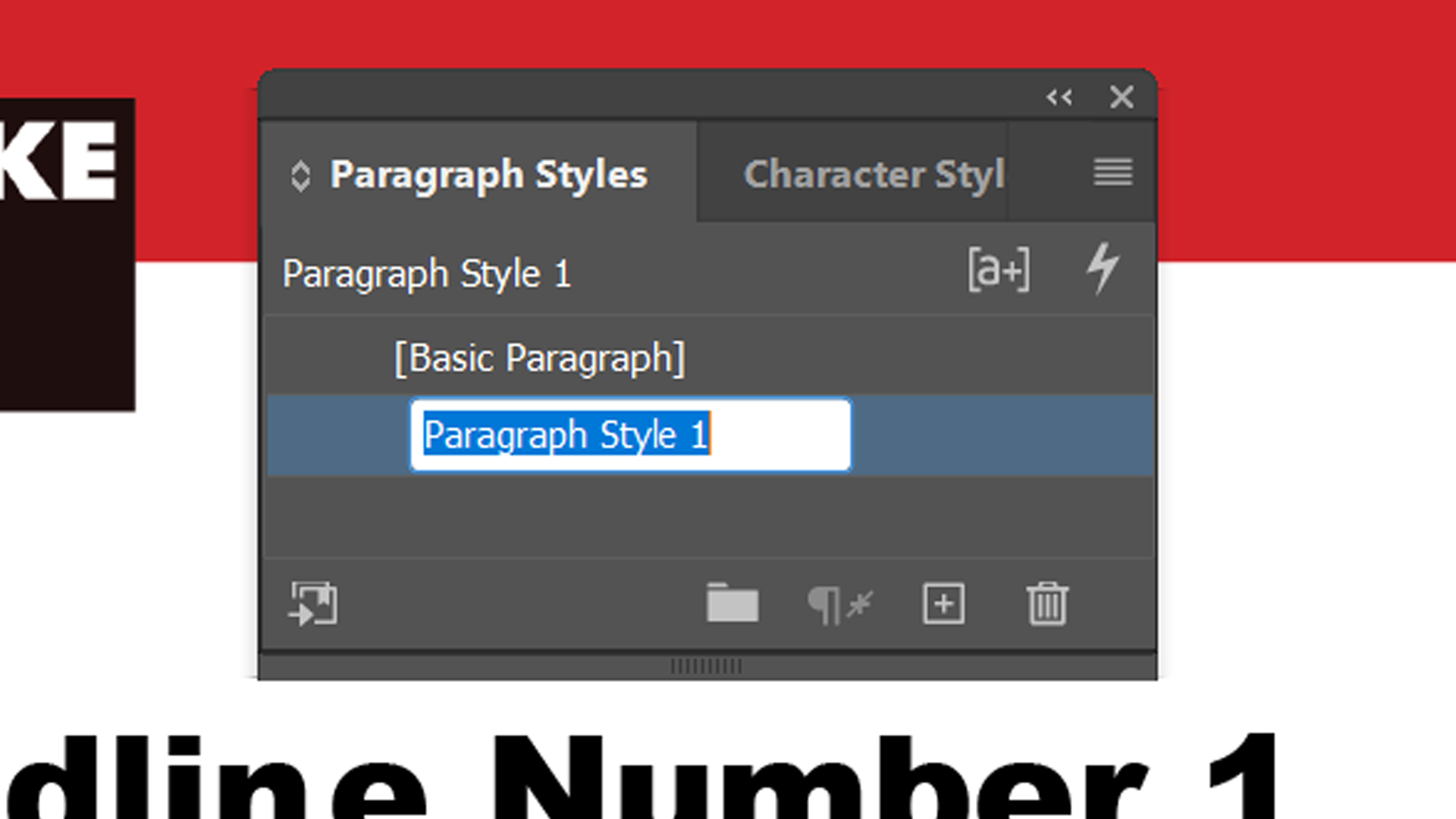 indesign rename paragraph styles