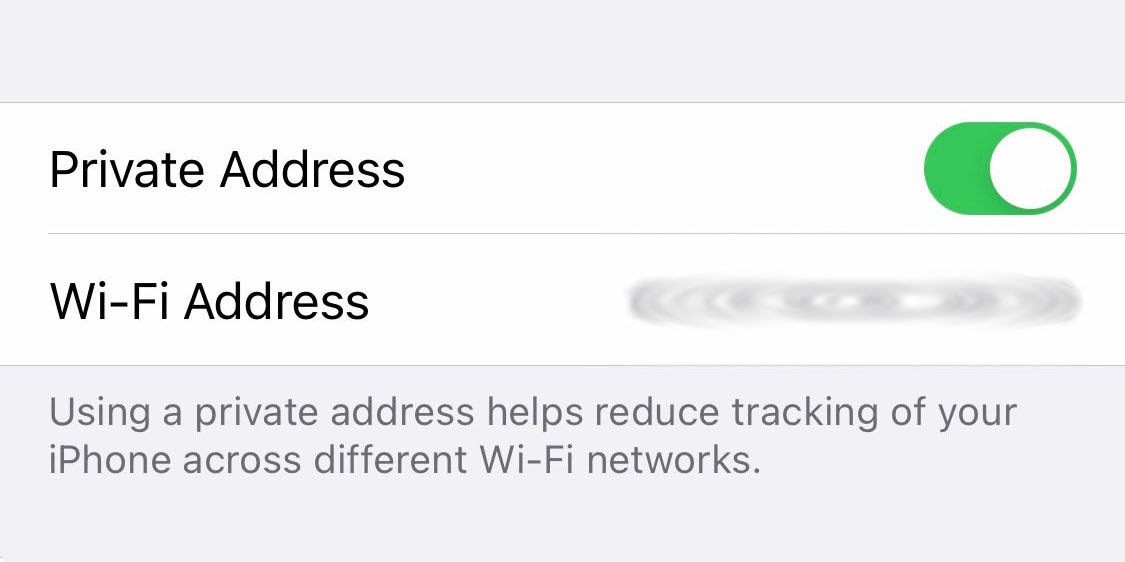 private address mode on iphone in security recommendations