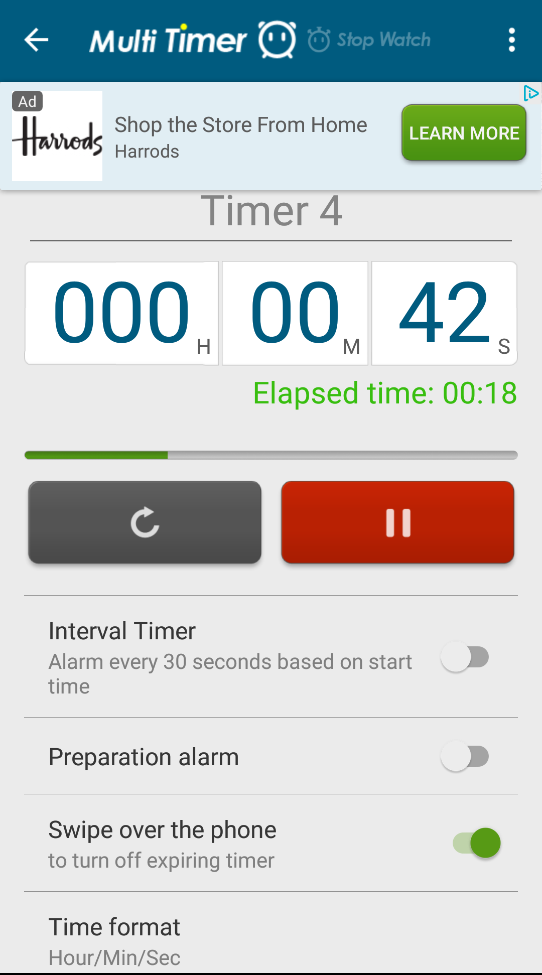 Multi Timer Stopwatch App Timer and Settings