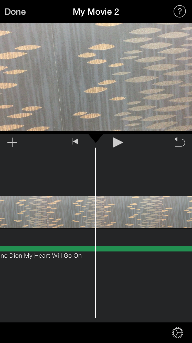 iMovie video and music timeline on iPhone