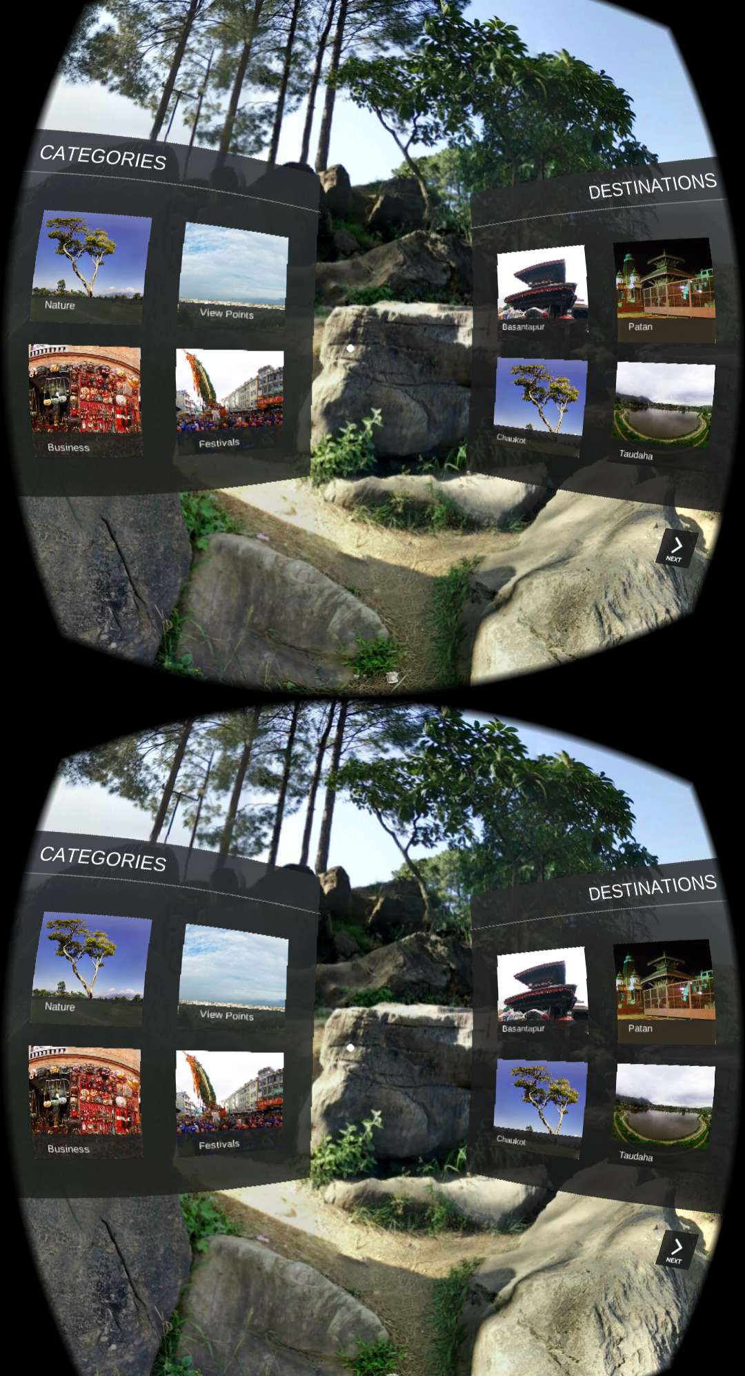 Nepal VR App Interfaces