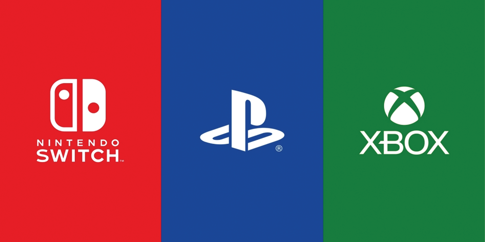 switch, playstation, and xbox logos