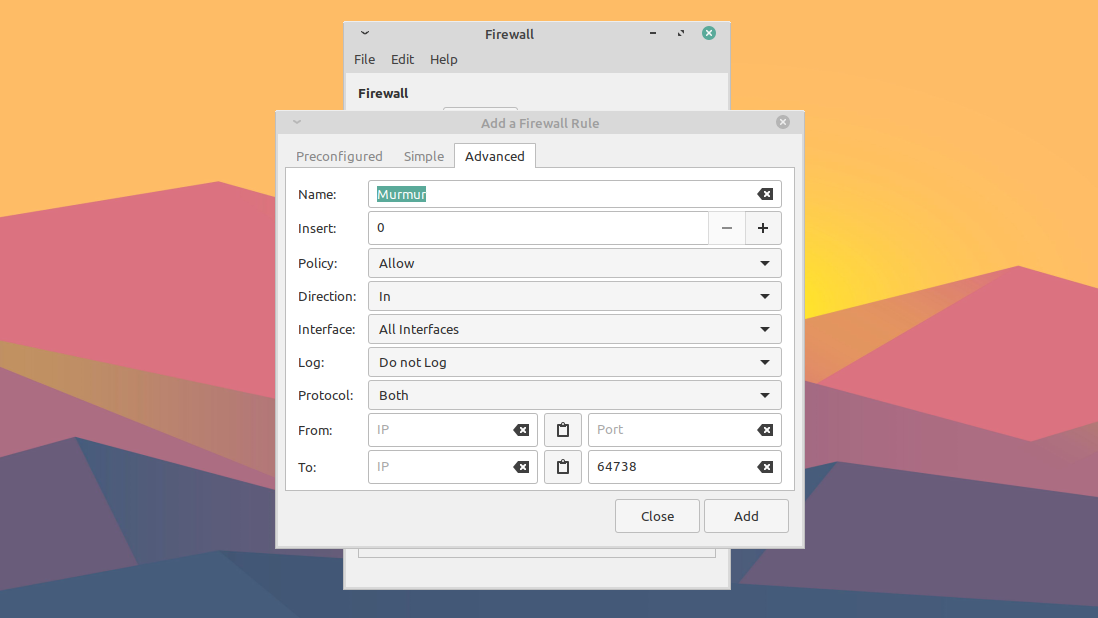 Opening Ports in Linux Mint Firewall