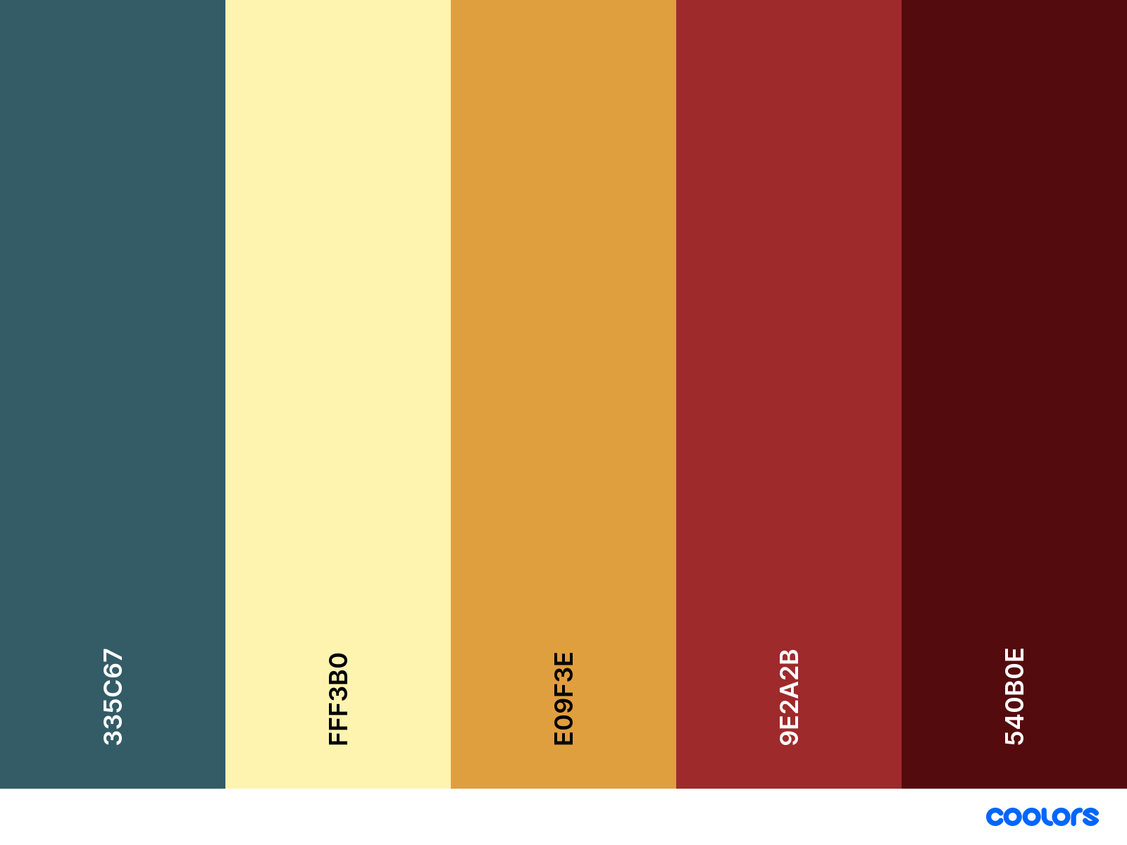 An example palette exported from Coolors
