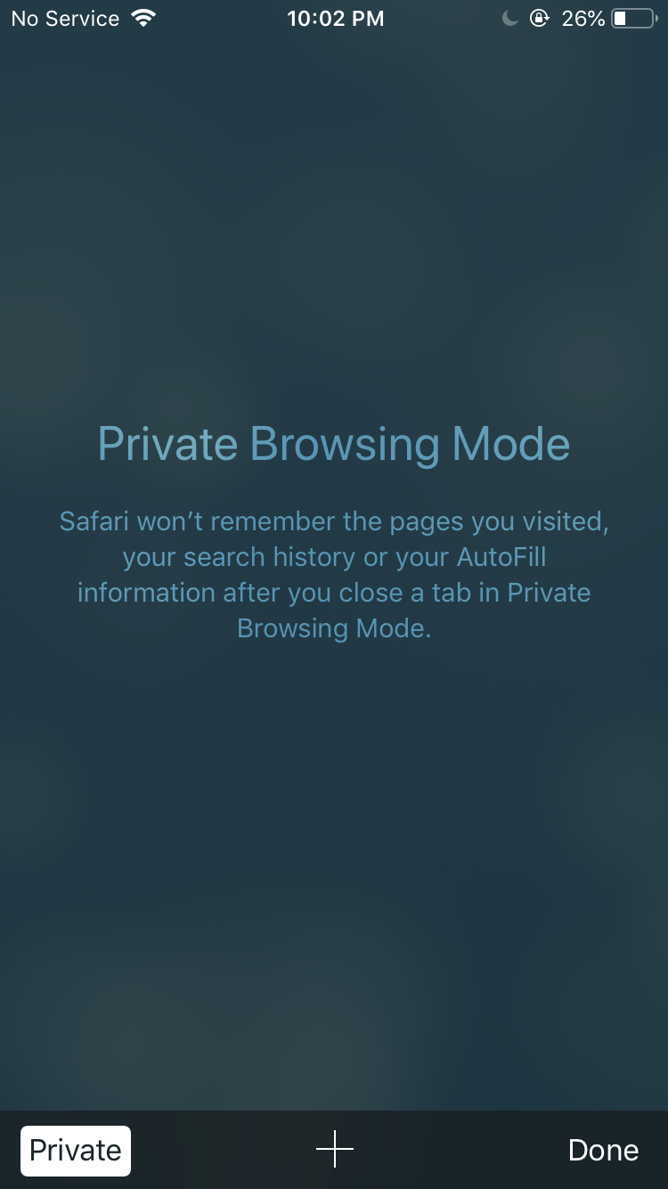 Open an incognito tab in Safari on iPhone