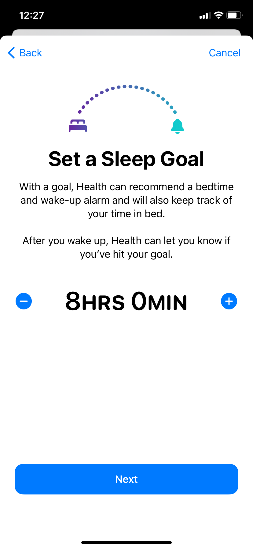setting a sleep goal